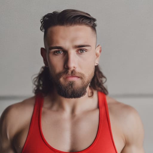 portrait+ style russian queer fitness instructor brunette very cute dude face