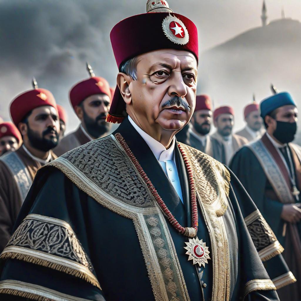  Recep Tayyip Erdogan wearing traditional clothing. hyperrealistic, full body, detailed clothing, highly detailed, cinematic lighting, stunningly beautiful, intricate, sharp focus, f/1. 8, 85mm, (centered image composition), (professionally color graded), ((bright soft diffused light)), volumetric fog, trending on instagram, trending on tumblr, HDR 4K, 8K
