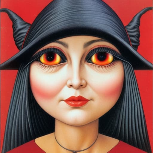  , witch, red eyes, large