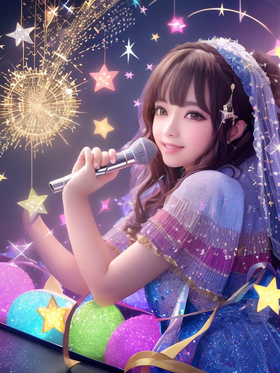  Cute musical notes and sparkling stars and gems wallpaper