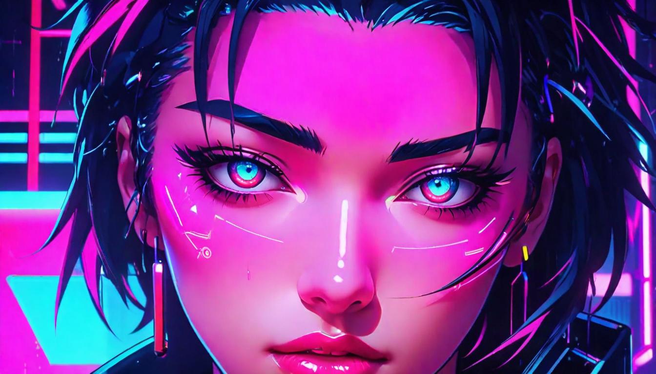  vaporwave,cyberpunk game style A single tear tracing the contour of a face in close up, vulnerability in the eyes, soft lighting, raw emotion, shared sorroweon, dystopian, futuristic, digital, vibrant, detailed, high contrast, reminiscent of cyberpunk genre video games,retro aesthetic, cyberpunk, vibrant, neon colors, vintage 80s and 90s style, highly detailed