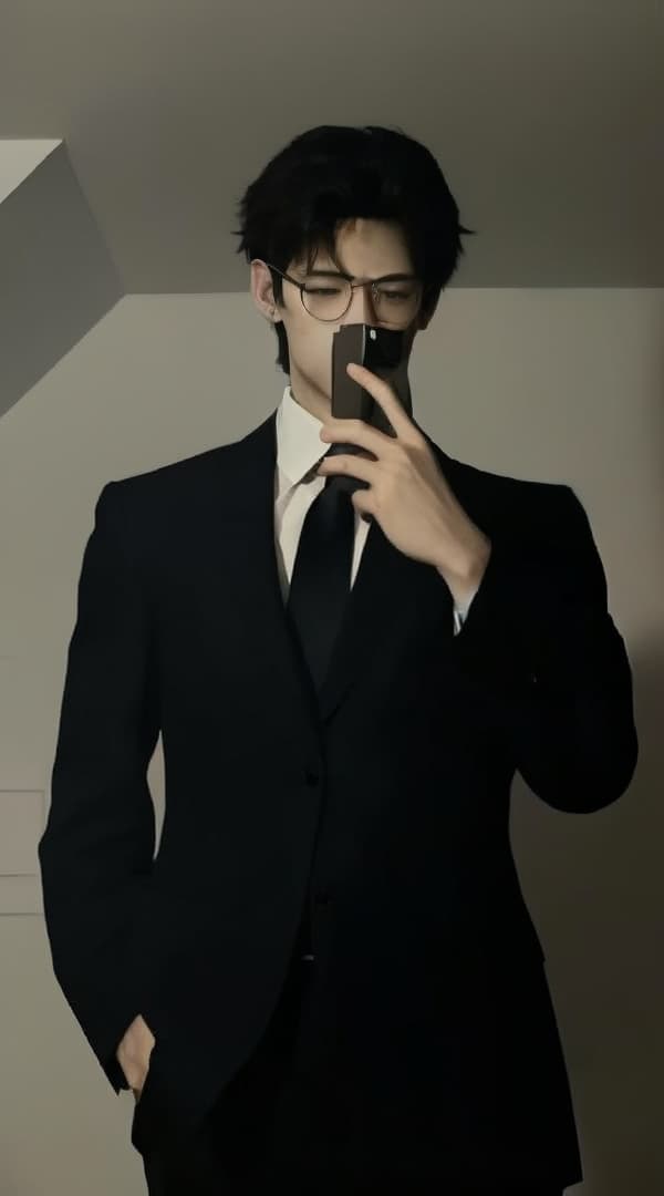  anime boy, wearing a suit, masterpieces, top quality, best quality, official art, beautiful and aesthetic, realistic, 4K, 8K