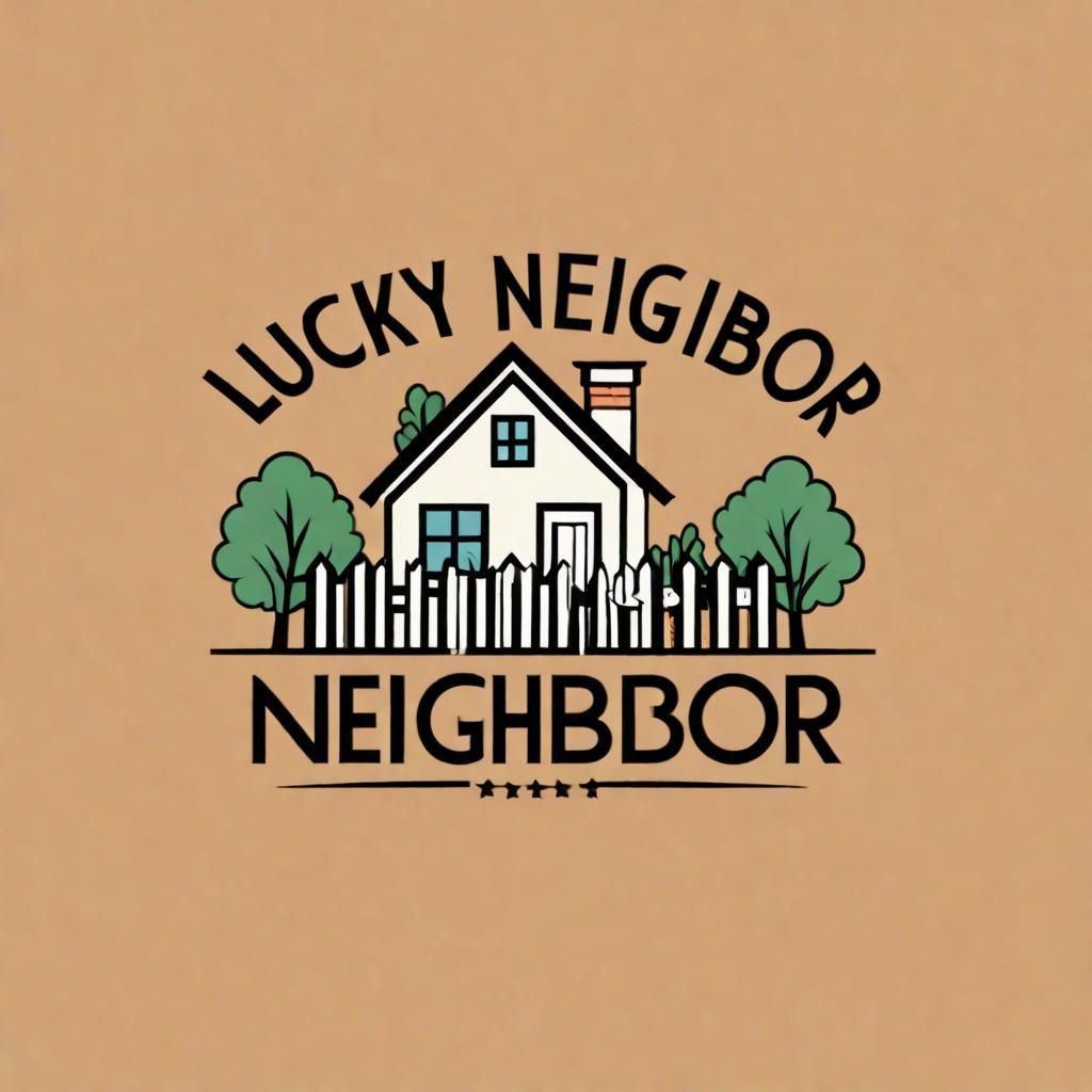  Create a logo for a company named "Lucky Neighbor" I want the text "Lucky Neighbor" with a small unique graphic that shows a house with a picket fence. I want the picket fence to spell out "Lucky"