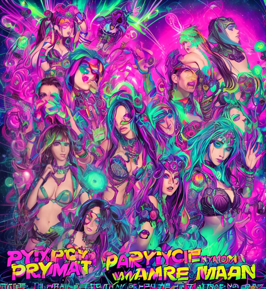  psytrance woman Party man