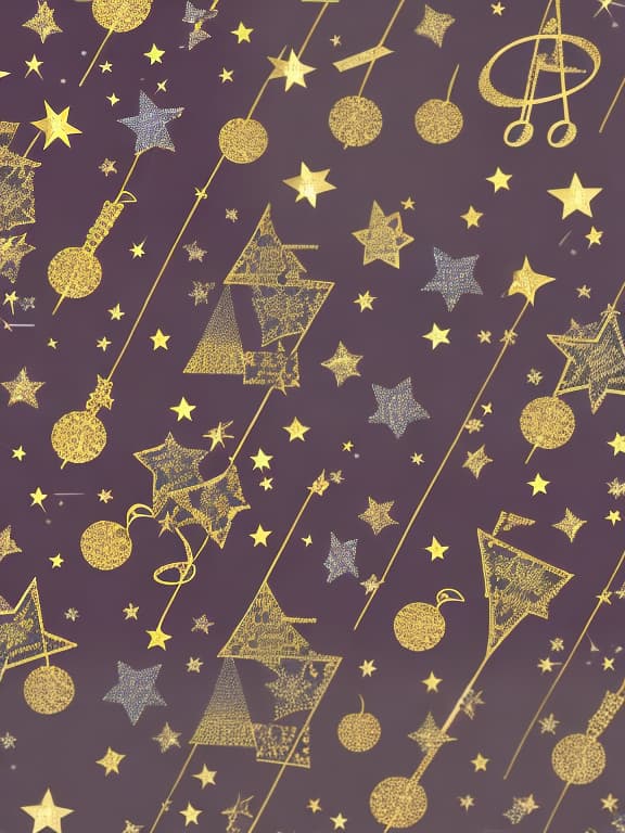  Cute musical notes and sparkling stars and gems wallpaper