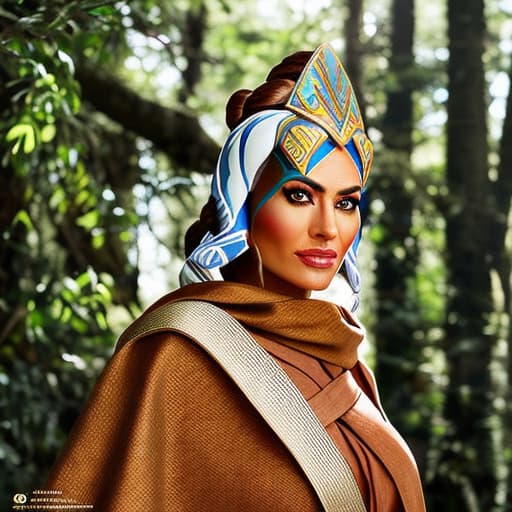 portrait+ style Ahsoka tano hyperrealistic, full body, detailed clothing, highly detailed, cinematic lighting, stunningly beautiful, intricate, sharp focus, f/1. 8, 85mm, (centered image composition), (professionally color graded), ((bright soft diffused light)), volumetric fog, trending on instagram, trending on tumblr, HDR 4K, 8K