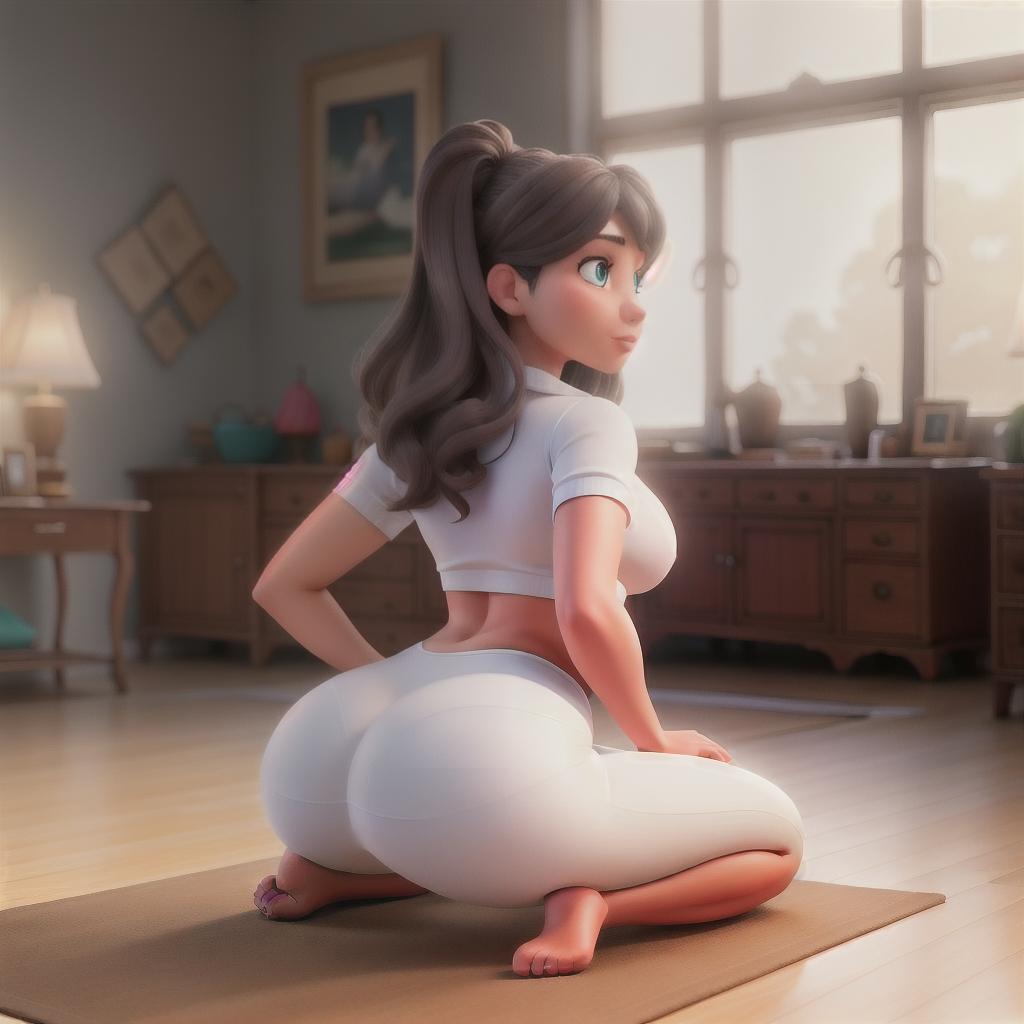  Big booty, woman, doing yoga hyperrealistic, full body, detailed clothing, highly detailed, cinematic lighting, stunningly beautiful, intricate, sharp focus, f/1. 8, 85mm, (centered image composition), (professionally color graded), ((bright soft diffused light)), volumetric fog, trending on instagram, trending on tumblr, HDR 4K, 8K