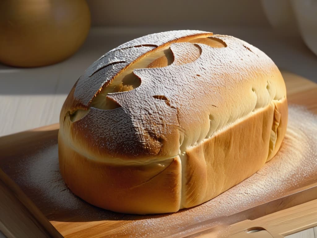  A closeup, ultradetailed image of perfectly scored artisan bread dough resting on a flourdusted wooden board, showcasing intricate patterns and textures, with natural light illuminating the scene to highlight the craftsmanship and artistry of bread making. hyperrealistic, full body, detailed clothing, highly detailed, cinematic lighting, stunningly beautiful, intricate, sharp focus, f/1. 8, 85mm, (centered image composition), (professionally color graded), ((bright soft diffused light)), volumetric fog, trending on instagram, trending on tumblr, HDR 4K, 8K