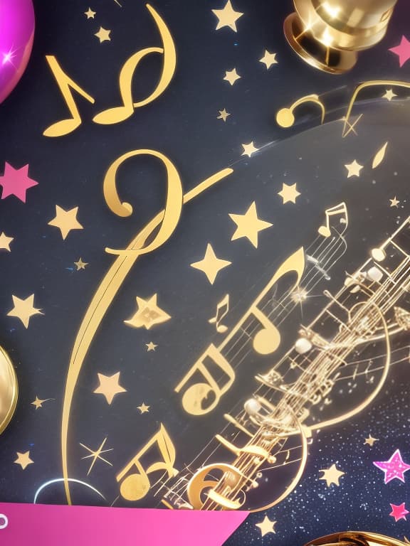  Cute musical notes and sparkling stars and gems wallpaper