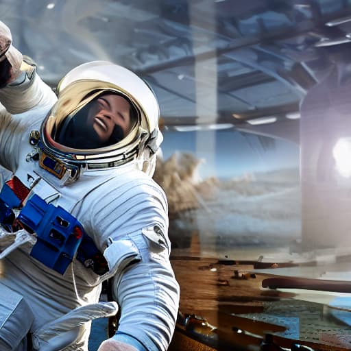  (Astronaut doing yoga), <lora:3DMM_V12:1>, 3D, highly detailed, 4k, high quality hyperrealistic, full body, detailed clothing, highly detailed, cinematic lighting, stunningly beautiful, intricate, sharp focus, f/1. 8, 85mm, (centered image composition), (professionally color graded), ((bright soft diffused light)), volumetric fog, trending on instagram, trending on tumblr, HDR 4K, 8K