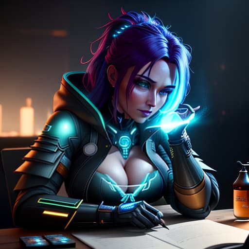  Mag an alchemist studies microgalaxies, werewolves, and fantasy, neon, lightning, toxic punk AI, (Extremely Detailed Oil Painting:1.2), glow effects, godrays, Hand drawn, render, 8k, octane render, cinema 4d, blender, dark, atmospheric 4k ultra detailed, cinematic sensual, Sharp focus, humorous illustration, big depth of field, Masterpiece, colors, 3d octane render, 4k, concept art, trending on artstation, hyperrealistic, Vivid colors, extremely detailed CG unity 8k wallpaper, trending on ArtStation, trending on CGSociety, Intricate, High Detail, dramatic hyperrealistic, full body, detailed clothing, highly detailed, cinematic lighting, stunningly beautiful, intricate, sharp focus, f/1. 8, 85mm, (centered image composition), (professionally color graded), ((bright soft diffused light)), volumetric fog, trending on instagram, trending on tumblr, HDR 4K, 8K