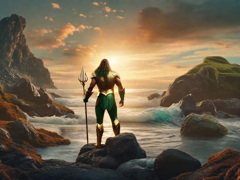  steve buscemi as aquaman hyperrealistic, full body, detailed clothing, highly detailed, cinematic lighting, stunningly beautiful, intricate, sharp focus, f/1. 8, 85mm, (centered image composition), (professionally color graded), ((bright soft diffused light)), volumetric fog, trending on instagram, trending on tumblr, HDR 4K, 8K