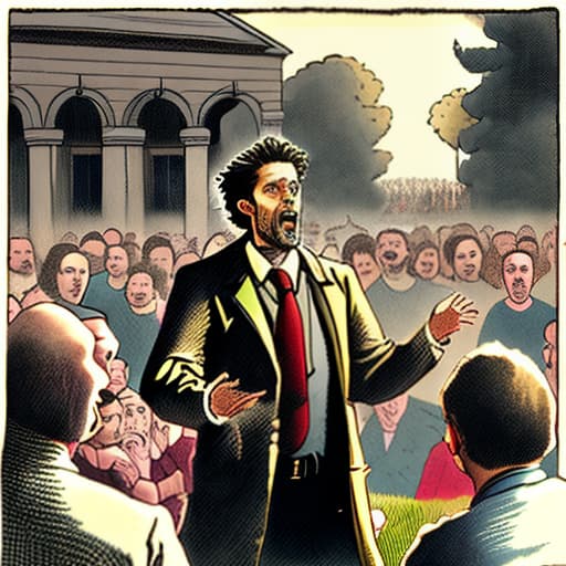 estilovintedois Provide the picture of a preacher preaching to people.