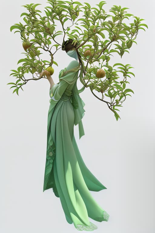  An isolated apple tree, 3 d render, art nouveau style, ultra realistic, masked transparent flat background