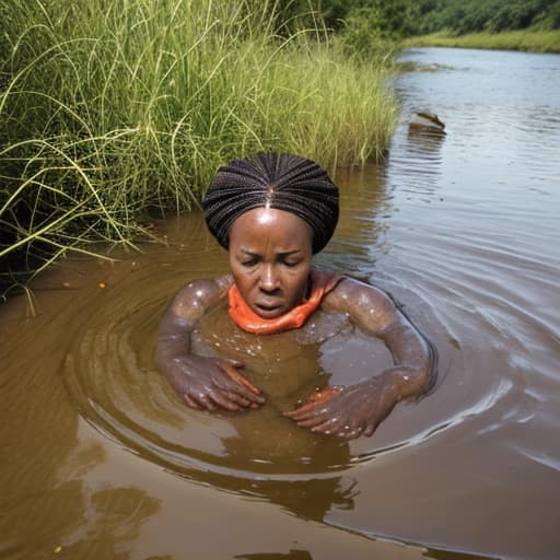  african woman drowning in the river