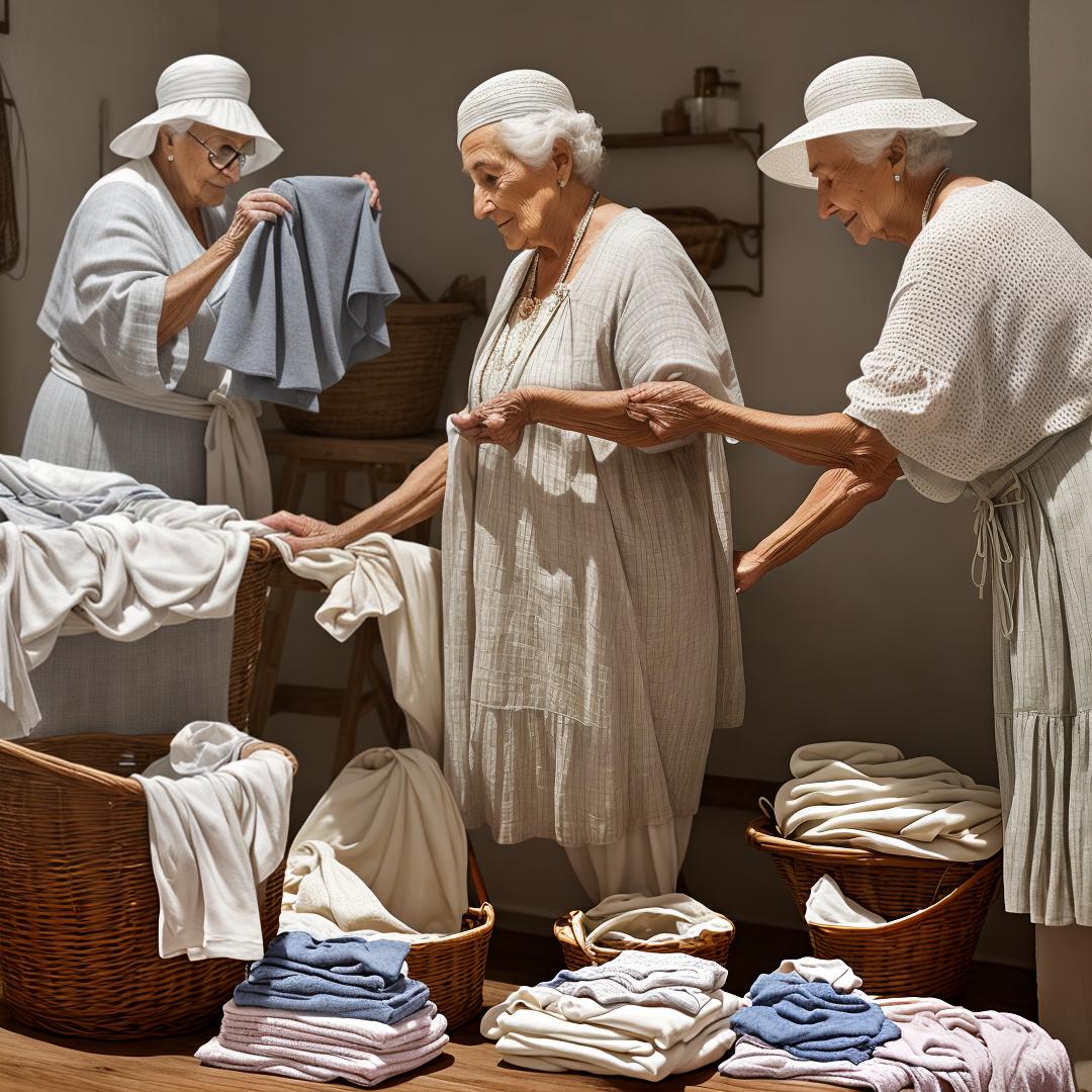  An elderly woman doing her laundry in the summer, using the tone of Renaissance craft that has a thin aspect ratio. hyperrealistic, full body, detailed clothing, highly detailed, cinematic lighting, stunningly beautiful, intricate, sharp focus, f/1. 8, 85mm, (centered image composition), (professionally color graded), ((bright soft diffused light)), volumetric fog, trending on instagram, trending on tumblr, HDR 4K, 8K