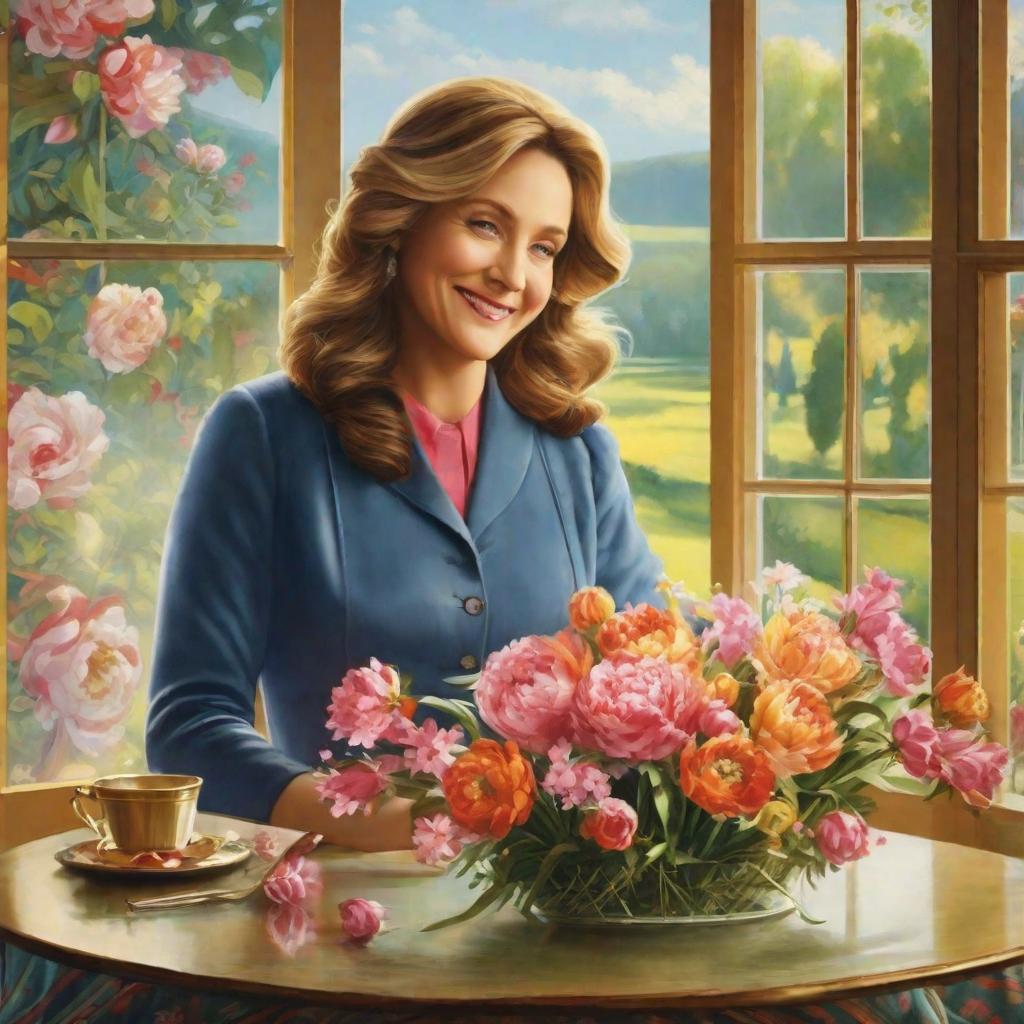  masterpiece, best quality,Mother's Day Poster, Warm