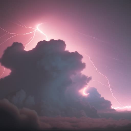  Moon with atmosphere seen from space lightning storm pink cinematic photorealistic very detailed