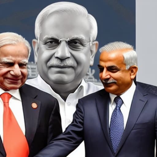  Create a picture of modi with Shahbaz sharif