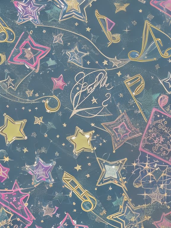  Cute musical notes and sparkling stars and gems wallpaper