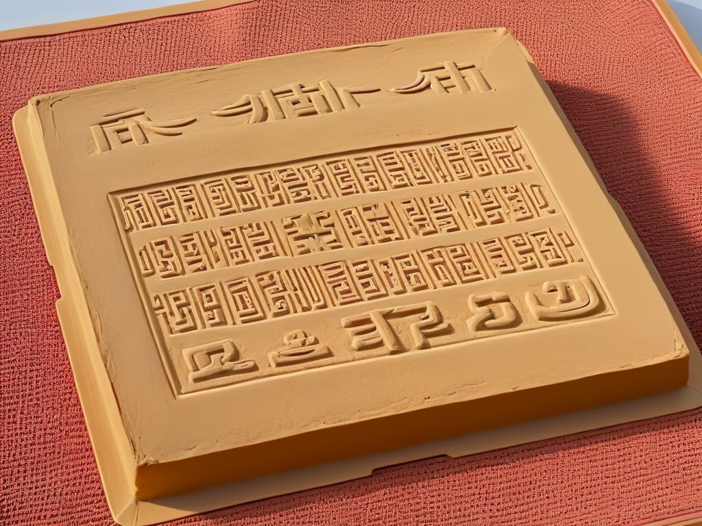  A highresolution, minimalist image of an ancient clay tablet with intricate cuneiform inscriptions detailing a recipe for a traditional dessert, set against a plain, neutral background to emphasize the historical significance of ancient recipes. hyperrealistic, full body, detailed clothing, highly detailed, cinematic lighting, stunningly beautiful, intricate, sharp focus, f/1. 8, 85mm, (centered image composition), (professionally color graded), ((bright soft diffused light)), volumetric fog, trending on instagram, trending on tumblr, HDR 4K, 8K