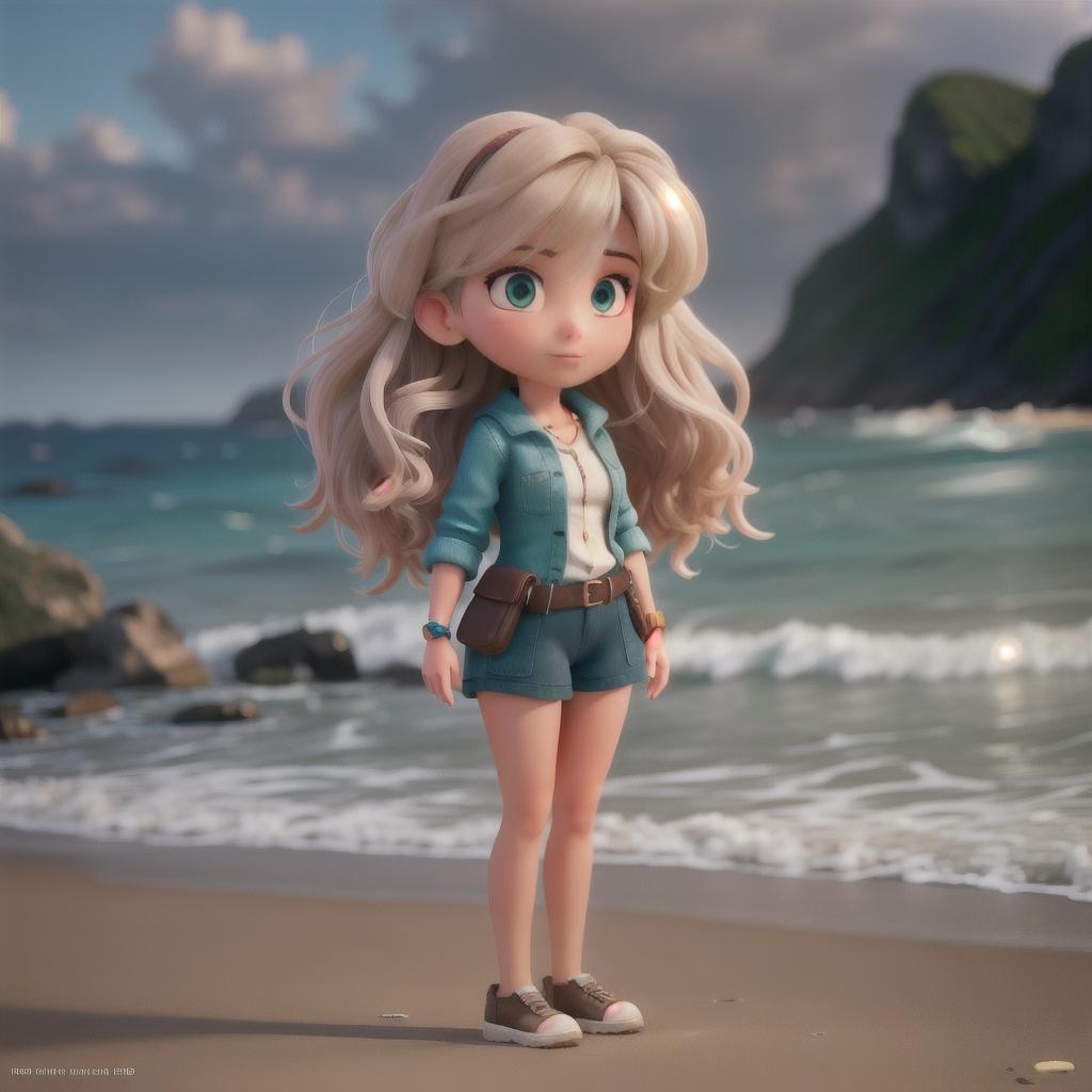  Girl on the beach hyperrealistic, full body, detailed clothing, highly detailed, cinematic lighting, stunningly beautiful, intricate, sharp focus, f/1. 8, 85mm, (centered image composition), (professionally color graded), ((bright soft diffused light)), volumetric fog, trending on instagram, trending on tumblr, HDR 4K, 8K