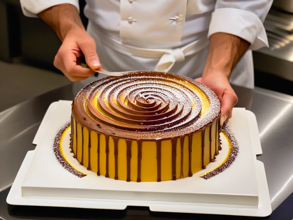  A closeup, ultradetailed image of a pastry chef meticulously piping intricate designs on a delicate dessert, showcasing the precision and skill required in global pastry trends. The chef's hands are steady and focused, with every swirl and detail perfectly executed, emphasizing the artistry and attention to detail essential in successful pastry competitions. The image is captured in high resolution, highlighting the fine textures, colors, and craftsmanship involved in modern pastry artistry. hyperrealistic, full body, detailed clothing, highly detailed, cinematic lighting, stunningly beautiful, intricate, sharp focus, f/1. 8, 85mm, (centered image composition), (professionally color graded), ((bright soft diffused light)), volumetric fog, trending on instagram, trending on tumblr, HDR 4K, 8K