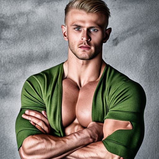 portrait+ style Russian queer fitness model blonde hunk dude face