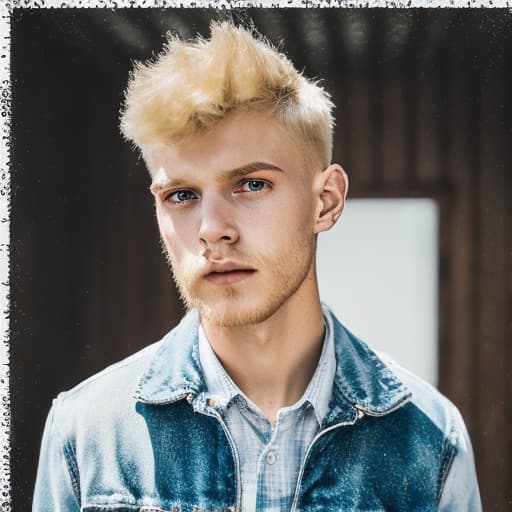 portrait+ style vivid queer blonde very cute dude face