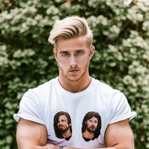 portrait+ style wwe queer blonde hunk dude face