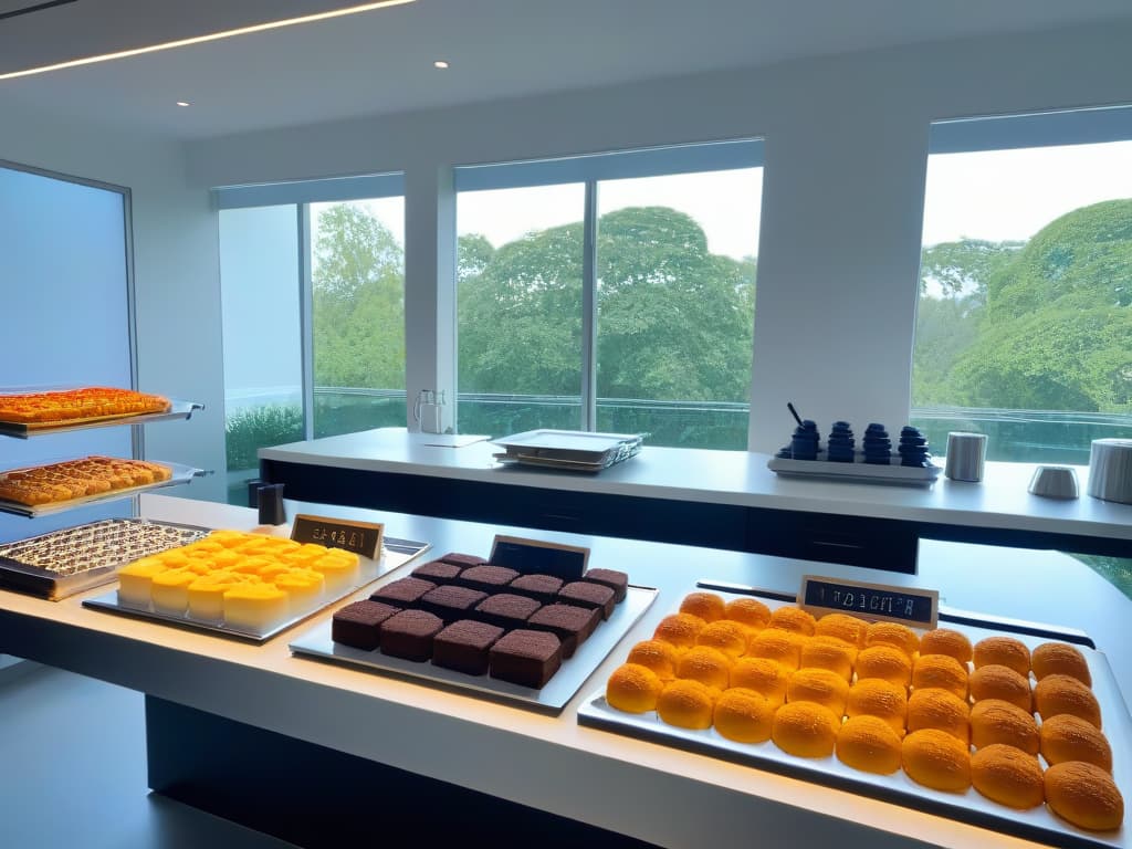  A minimalist, highresolution image depicting a sleek, modern workstation for professional pastry chefs. The workstation is elegantly designed with clean lines, featuring a smooth marble countertop, stainless steel shelves, and neatly organized baking tools such as piping bags, spatulas, and mixing bowls. Soft, natural light filters in from a nearby window, casting a gentle glow on the workstation and highlighting its impeccable craftsmanship and functionality. hyperrealistic, full body, detailed clothing, highly detailed, cinematic lighting, stunningly beautiful, intricate, sharp focus, f/1. 8, 85mm, (centered image composition), (professionally color graded), ((bright soft diffused light)), volumetric fog, trending on instagram, trending on tumblr, HDR 4K, 8K