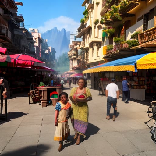 modern disney style mother selling fruits in busy market carrying her infant child hyperrealistic, full body, detailed clothing, highly detailed, cinematic lighting, stunningly beautiful, intricate, sharp focus, f/1. 8, 85mm, (centered image composition), (professionally color graded), ((bright soft diffused light)), volumetric fog, trending on instagram, trending on tumblr, HDR 4K, 8K