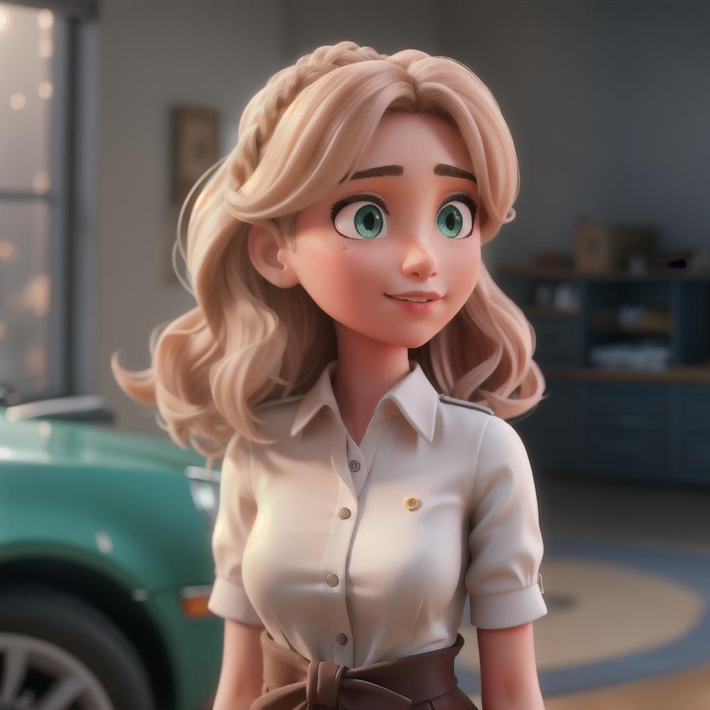  A girl is ona car hyperrealistic, full body, detailed clothing, highly detailed, cinematic lighting, stunningly beautiful, intricate, sharp focus, f/1. 8, 85mm, (centered image composition), (professionally color graded), ((bright soft diffused light)), volumetric fog, trending on instagram, trending on tumblr, HDR 4K, 8K