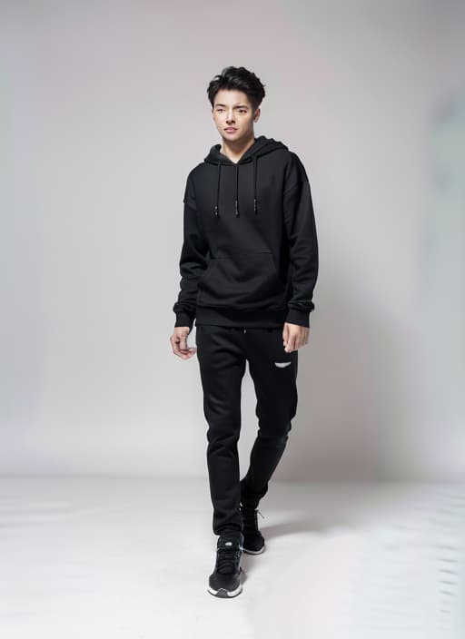  a man wear a black hoodie sweatshirt from rix diamond,ADVERTISING PHOTO,high quality,masterpiece