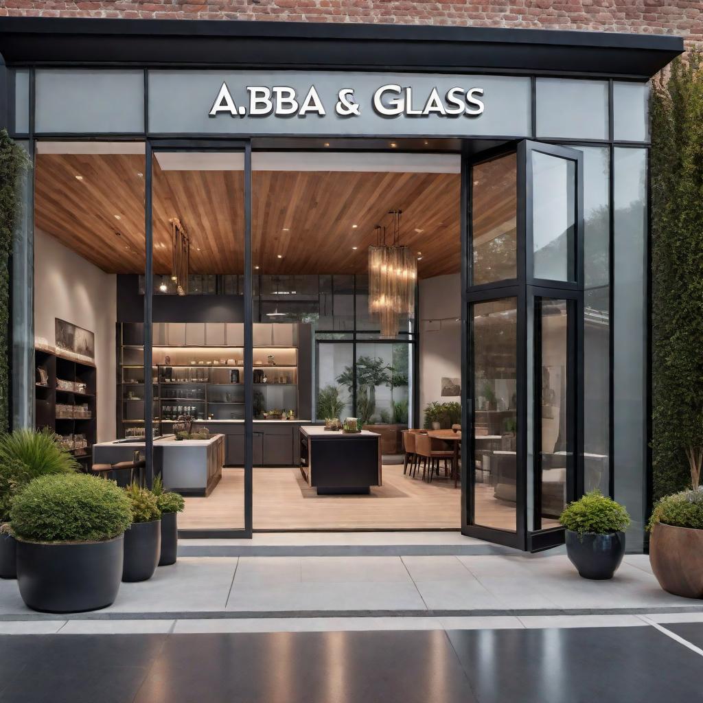  Create a logo for a company named ABBA Glass, specializing in commercial and residential glass services. The design should feature elements like a building with windows, glass, aluminum frame, patio sliding doors, and vinyl windows to reflect the company's focus. Include the text 'ABBA Glass' and the phone number '714-759-7490' in the design. hyperrealistic, full body, detailed clothing, highly detailed, cinematic lighting, stunningly beautiful, intricate, sharp focus, f/1. 8, 85mm, (centered image composition), (professionally color graded), ((bright soft diffused light)), volumetric fog, trending on instagram, trending on tumblr, HDR 4K, 8K