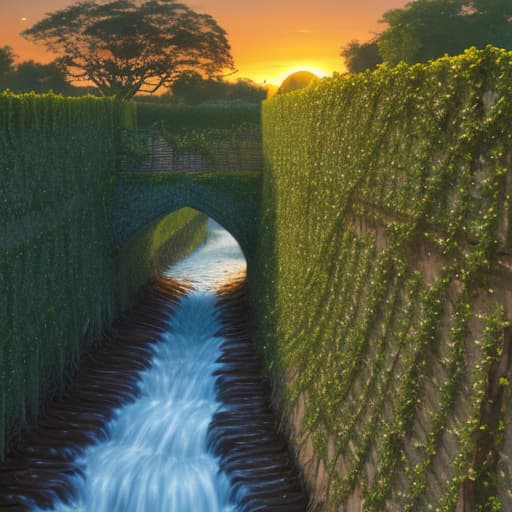  the old vines of the vines small bridges and flowing waters the sun sets Heartbroken people in the world