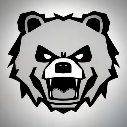  minimalist angry bear head logo