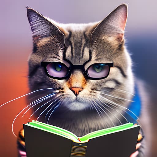 nvinkpunk Realistic image of a cat wearing headphones and reading glasses while riding a bus., breathtaking, Studio, full focuse, digital painting hyperrealistic, full body, detailed clothing, highly detailed, cinematic lighting, stunningly beautiful, intricate, sharp focus, f/1. 8, 85mm, (centered image composition), (professionally color graded), ((bright soft diffused light)), volumetric fog, trending on instagram, trending on tumblr, HDR 4K, 8K