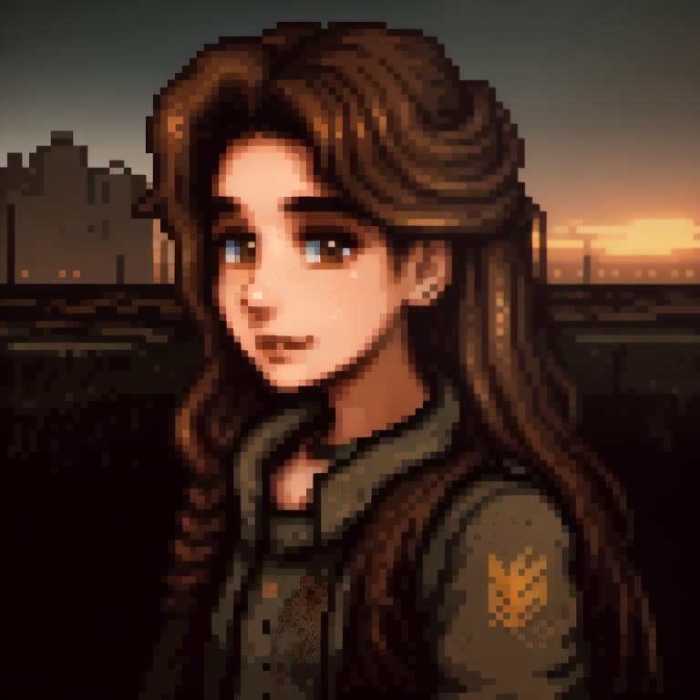  medium close up of a disfigured 17yo girl, a lost soul in a desolate wasteland, long brown hair, muted colors, shattered halos, and decaying, showcasing the delicate balance between redemption and despair, digital art, dystopian, high contrast, hauntingly beautiful, 8K, emotional depth, dramatic,