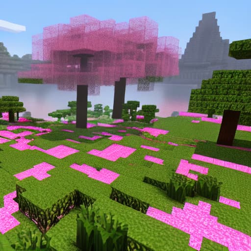  Minecraft cherry blossom biome hyperrealistic, full body, detailed clothing, highly detailed, cinematic lighting, stunningly beautiful, intricate, sharp focus, f/1. 8, 85mm, (centered image composition), (professionally color graded), ((bright soft diffused light)), volumetric fog, trending on instagram, trending on tumblr, HDR 4K, 8K