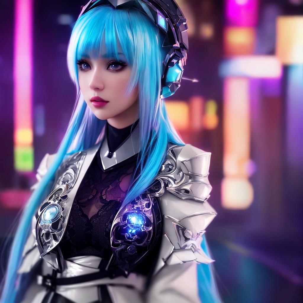  Cyberspace princess hyperrealistic, full body, detailed clothing, highly detailed, cinematic lighting, stunningly beautiful, intricate, sharp focus, f/1. 8, 85mm, (centered image composition), (professionally color graded), ((bright soft diffused light)), volumetric fog, trending on instagram, trending on tumblr, HDR 4K, 8K