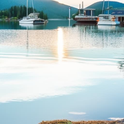  Mountains, lakes, boats, sun