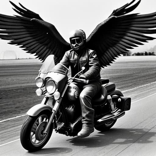  hells angels in hell with mc with wings in hell and satan riding it. 81 everywhere