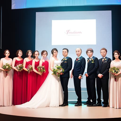  At last, the chairman ascended the stage to arrange the array of actors and actresses for the bridal scene. f/1.4, ISO 200, 1/160s, 4K, symmetrical balance