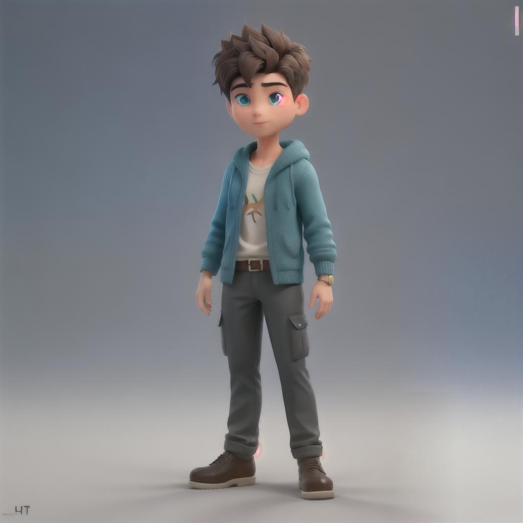  A boy hyperrealistic, full body, detailed clothing, highly detailed, cinematic lighting, stunningly beautiful, intricate, sharp focus, f/1. 8, 85mm, (centered image composition), (professionally color graded), ((bright soft diffused light)), volumetric fog, trending on instagram, trending on tumblr, HDR 4K, 8K