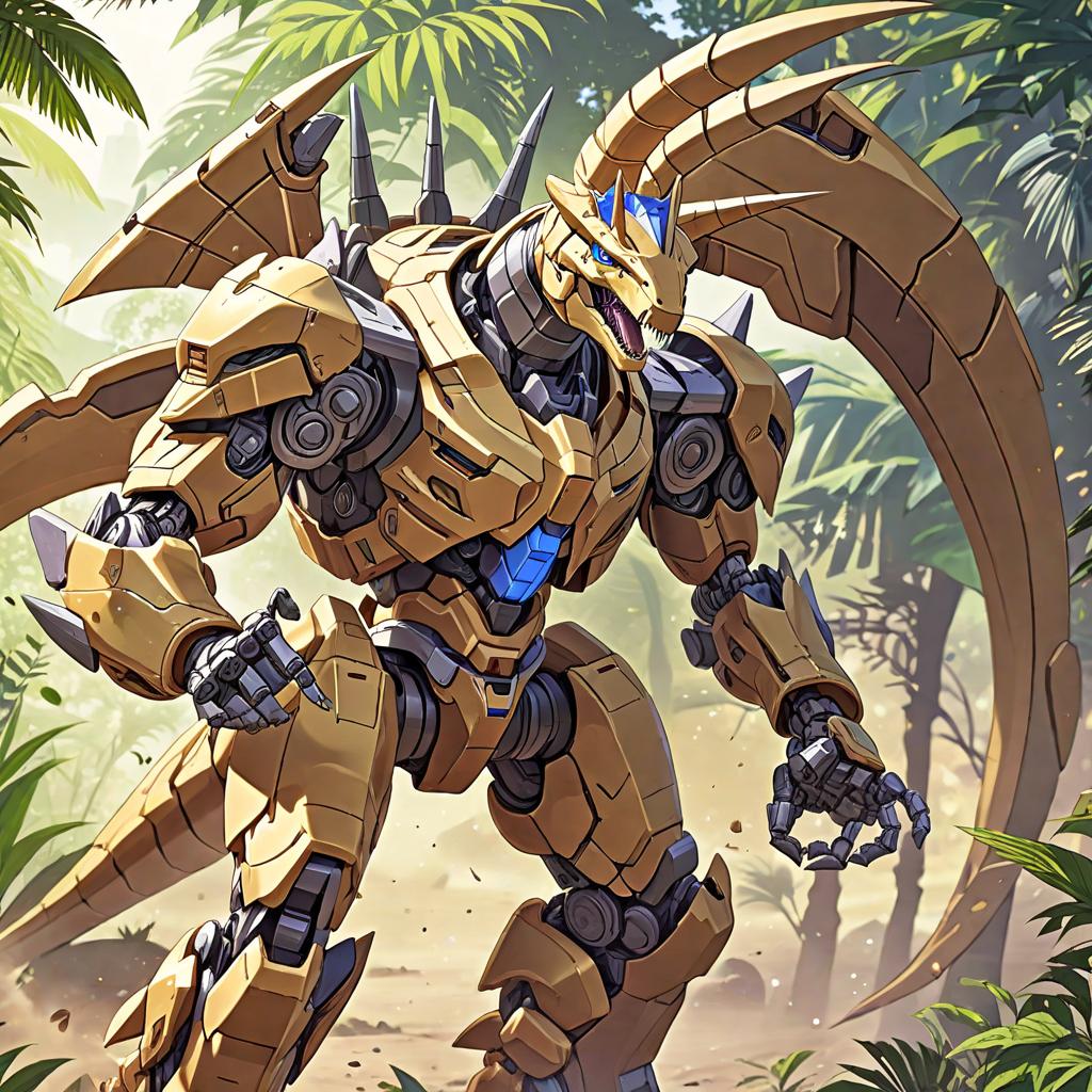  anime style artwork, (masterpiece:1.1), (highest quality:1.1), robotic dinobot dinossaur, anime style, key visual, vibrant, studio anime, highly detailed