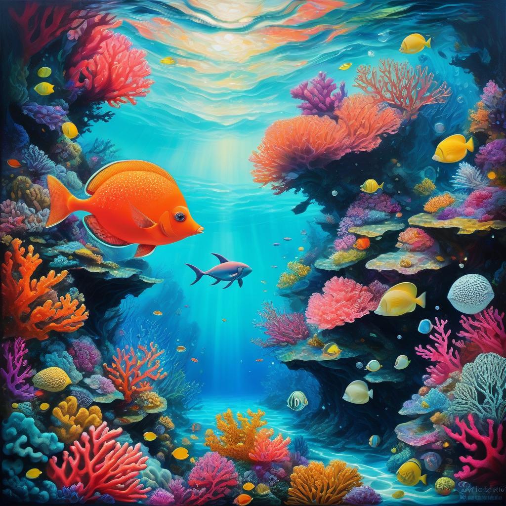  nautical themed Pop Surrealism, Underwater Coral and Pearl Hunt, oil painting, highly detailed image with double exposure and overlay of textures and layers. Distant background. Gorgeous, saturated. Background of bright, super bright colors, shades and tones: surreal abstractionism. Use of the entire color palette. Subtle patterns of mysticism and magic. Stylistics: neorococo, fantasy abstraction, surrealism, mystery. High quality. . sea, ocean, ships, maritime, beach, marine life, highly detailed hyperrealistic, full body, detailed clothing, highly detailed, cinematic lighting, stunningly beautiful, intricate, sharp focus, f/1. 8, 85mm, (centered image composition), (professionally color graded), ((bright soft diffused light)), volumetric fog, trending on instagram, trending on tumblr, HDR 4K, 8K