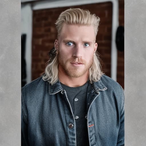 portrait+ style wwe queer blonde hunk dude face