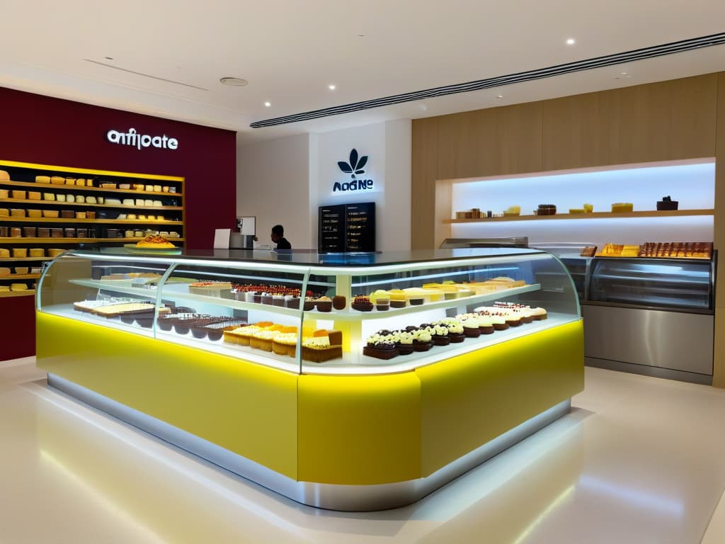  An ultradetailed 8k image of a sleek, modern Australian dessert cafe, characterized by minimalist decor with clean lines and a monochromatic color scheme. The image features a display case filled with an array of uniquely designed Australian desserts, showcasing a fusion of traditional flavors with innovative modern twists. The desserts are elegantly presented on minimalist plates, highlighting their intricate details and vibrant colors. The overall aesthetic exudes sophistication and creativity, perfectly capturing the essence of modernity and innovation in Australian pastry craftsmanship. hyperrealistic, full body, detailed clothing, highly detailed, cinematic lighting, stunningly beautiful, intricate, sharp focus, f/1. 8, 85mm, (centered image composition), (professionally color graded), ((bright soft diffused light)), volumetric fog, trending on instagram, trending on tumblr, HDR 4K, 8K