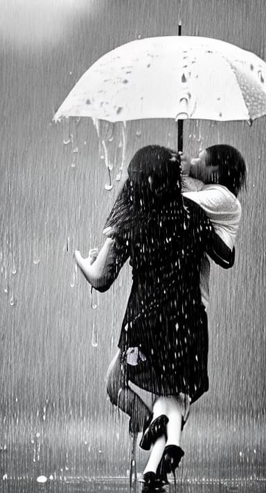 A rainy day's embrace, love dripping like raindrops. Dancing in the downpour, time suspended in a sweet, stolen moment